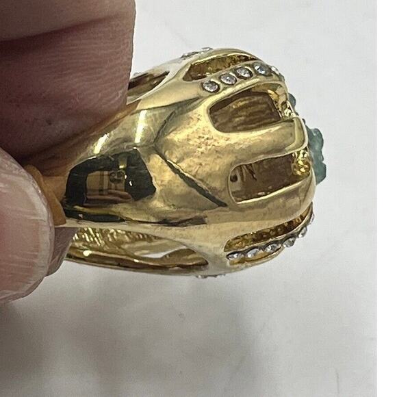 Kara Ross Goldtone Simulated Drusy & Crystal High Profile Gold Tone Ring Size 9 - Picture 5 of 12